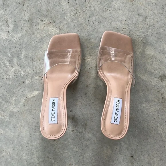 Steve Madden clear/nude mules - Picture 1 of 6